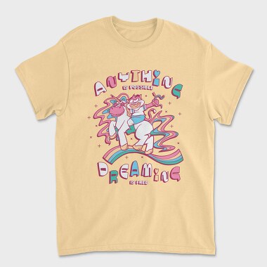 Unicorn and Cat Anything Is Possible, Unisex Men's T-Shirt