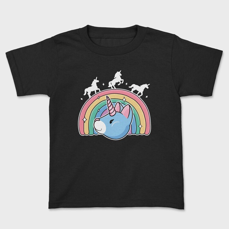 Unicorn Cat Rainbow, Kids' T-Shirt