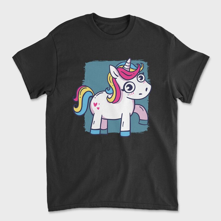 Unicorn Cute Animation, Unisex Men's T-Shirt