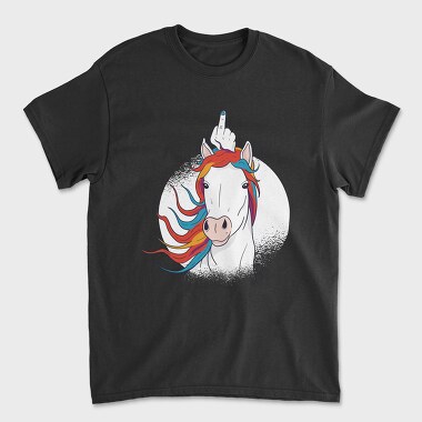 Unicorn Middle Finger Horn, Unisex Men's T-Shirt