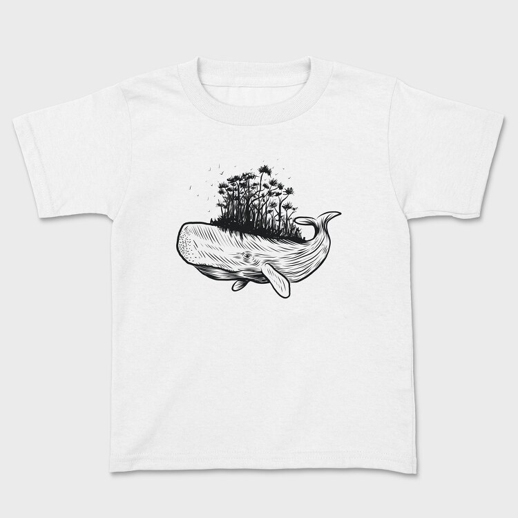 Whale and Tree, Kids' T-Shirt
