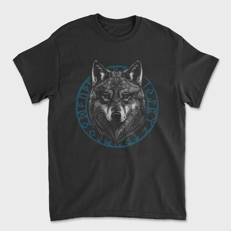 Wolf Head Blue, Унисекс Мъжка Тениска