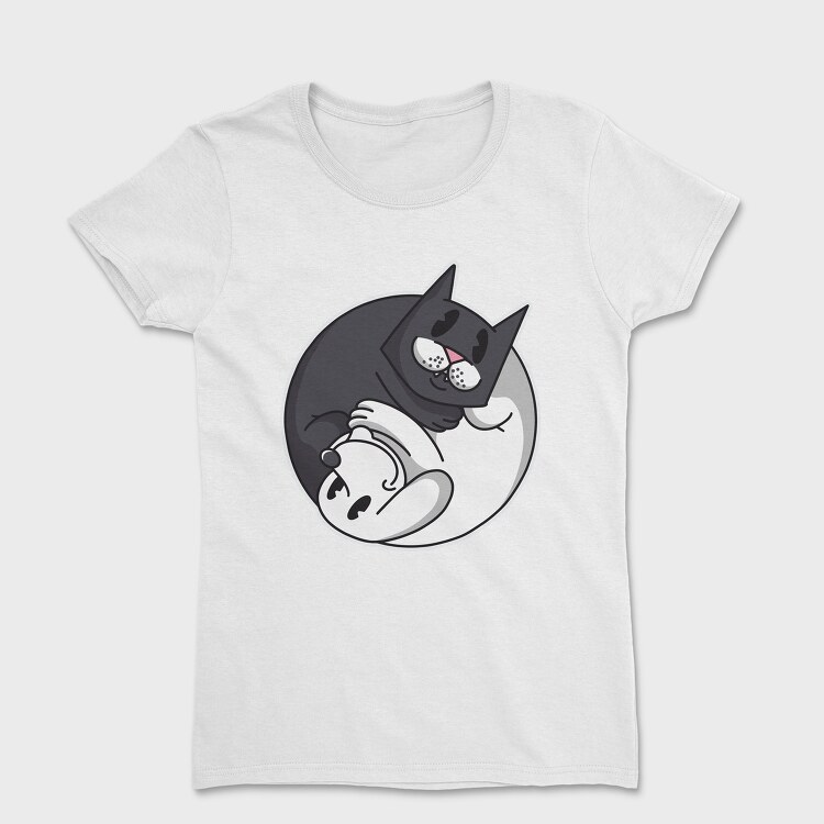 Yin Yang Cat and Dog, Women's T-Shirt