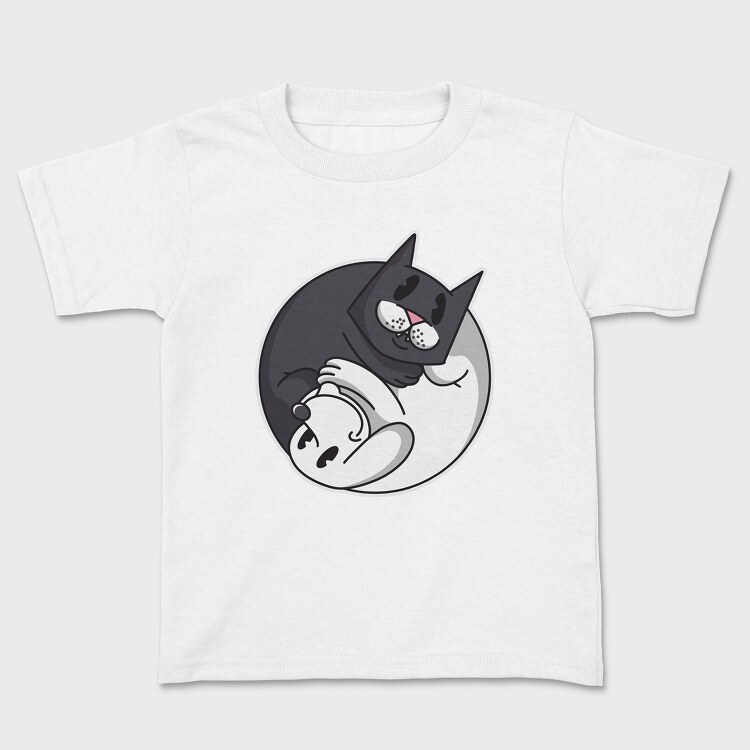 Yin Yang Cat and Dog, Kids' T-Shirt
