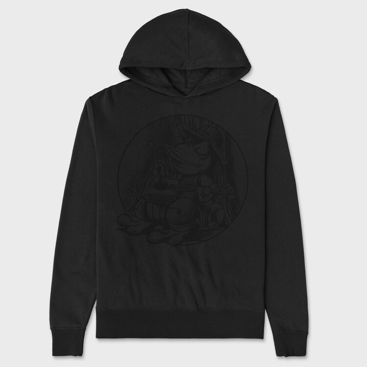 Frog With Guitar, Unisex Men's Hoodie