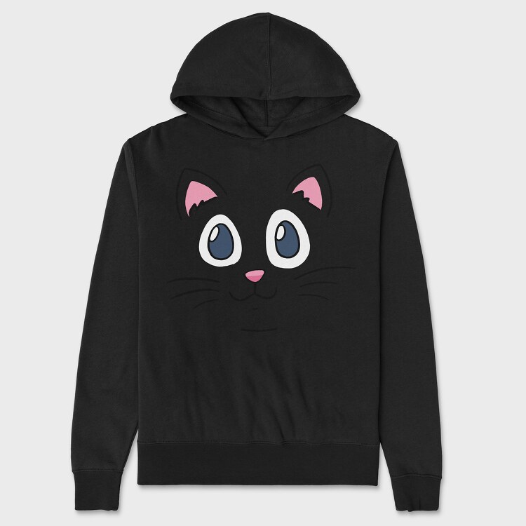Cat Face, Unisex Men's Hoodie