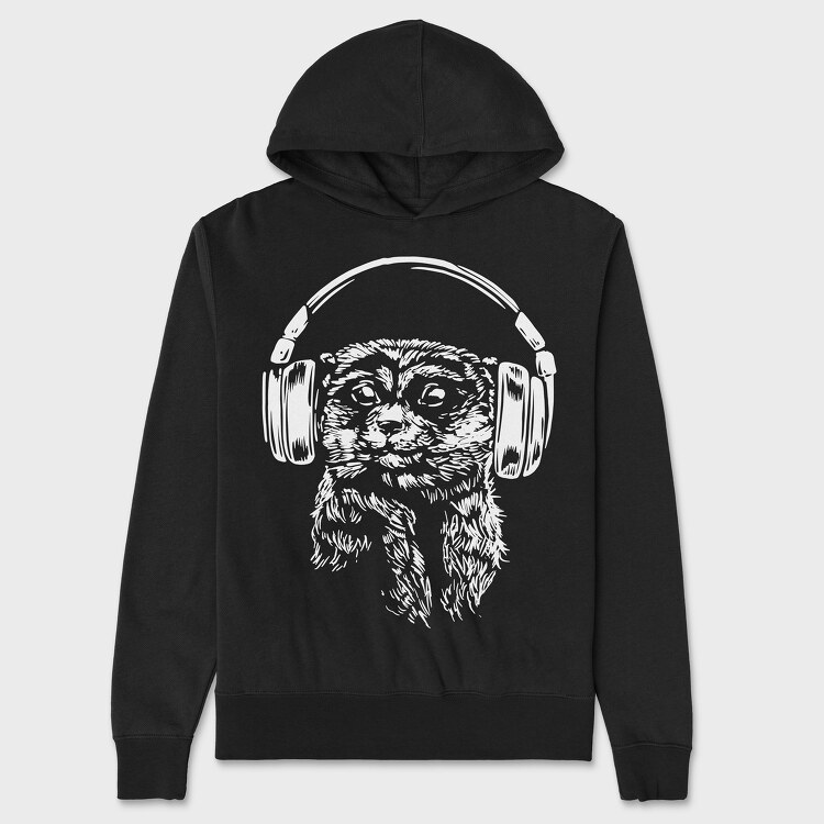 Headphones Meerkat, Unisex Men's Hoodie