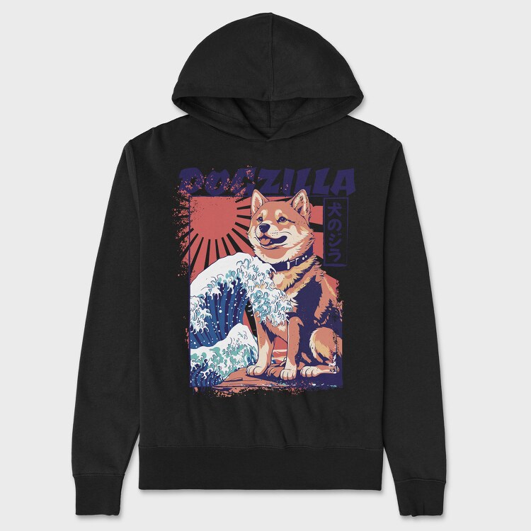 Dogzilla Retro Japanese, Unisex Men's Hoodie