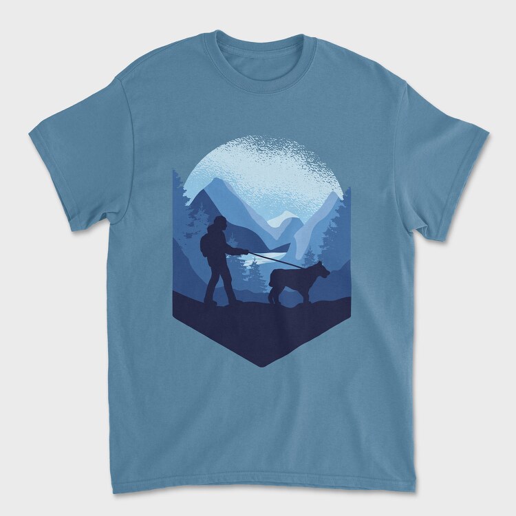 Unisex Men's T-Shirt, Dog Trekking