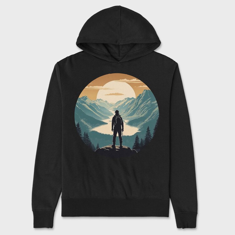Hiking Nature Mountain, Unisex Men's Hoodie
