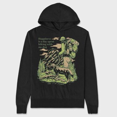 Hiking With My Dog, Unisex Men's Hoodie