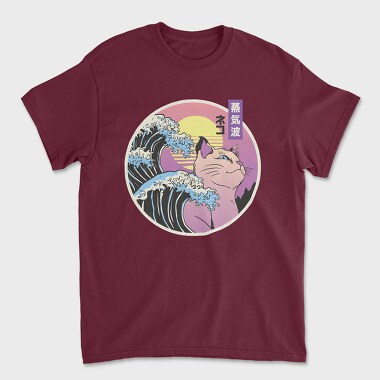 Japanese Wave Cat, Unisex Men's T-Shirt