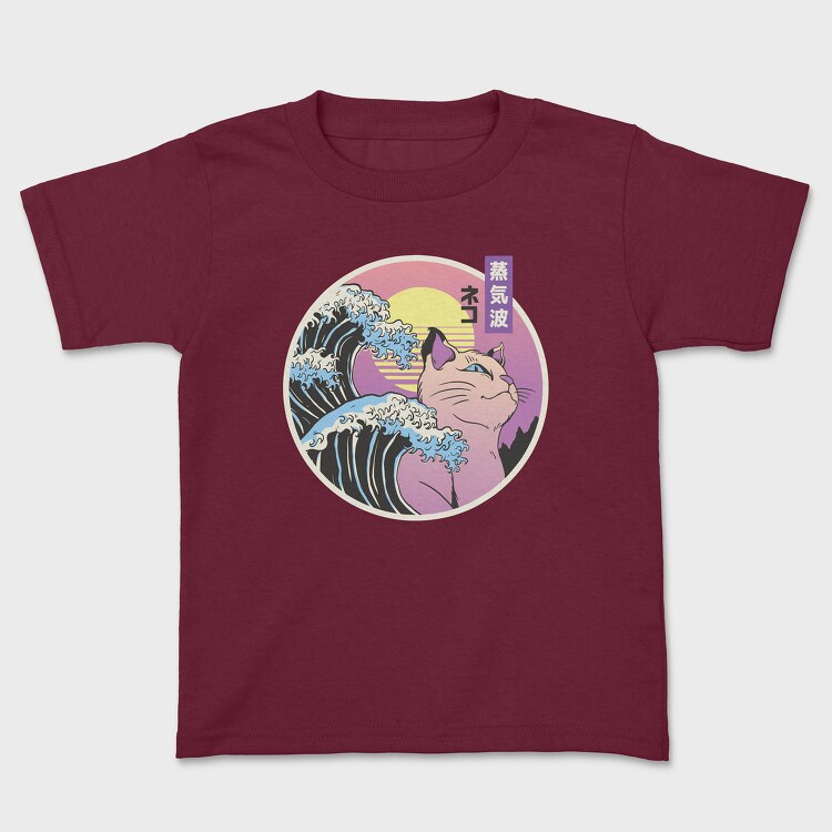 Japanese Wave Cat, Kids' T-Shirt