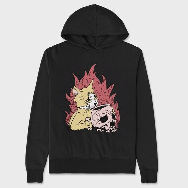Cat Skull Mug, Unisex Men's Hoodie