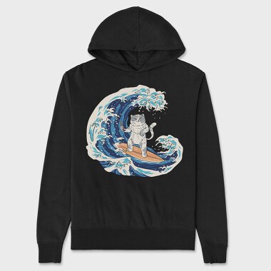 Cat Sushi Wave, Unisex Men's Hoodie