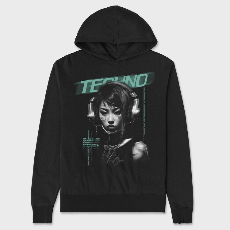 Techno Woman, Unisex Men's Hoodie