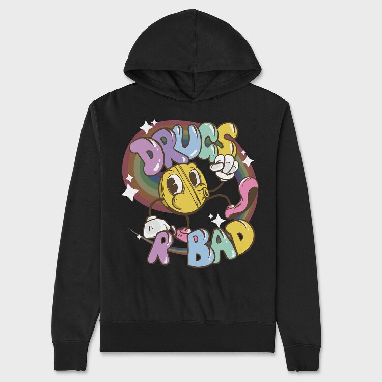 Drugs R Bad Colorful, Unisex Men's Hoodie