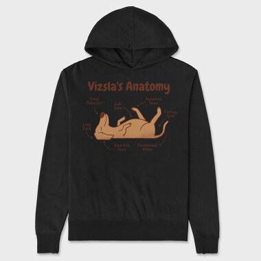 Anatomy of a Vizsla, Unisex Men's Hoodie