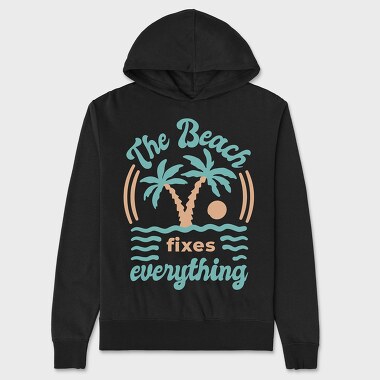 The Beach Fixes Everything, Unisex Men's Hoodie