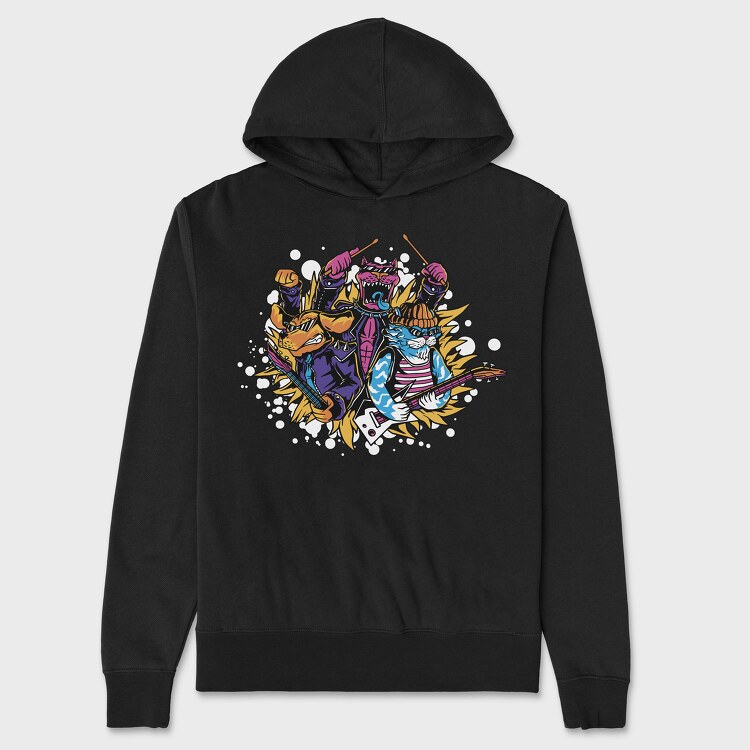 Animal Rock Band, Unisex Men's Hoodie