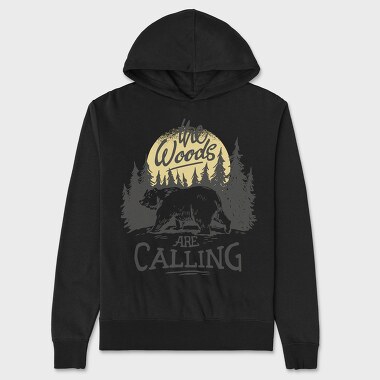 The Woods Are Calling Bear Sun, Unisex Men's Hoodie