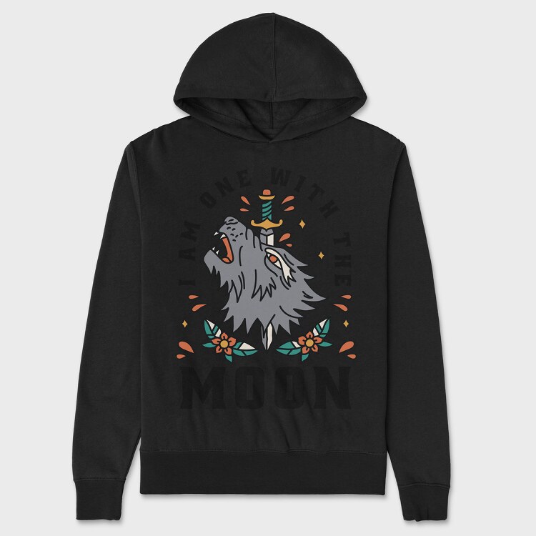 I Am One With the Moon, Unisex Men's Hoodie
