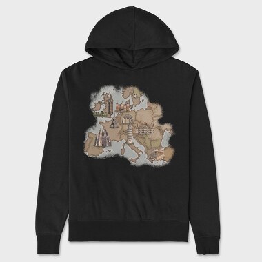 Europe Map, Unisex Men's Hoodie
