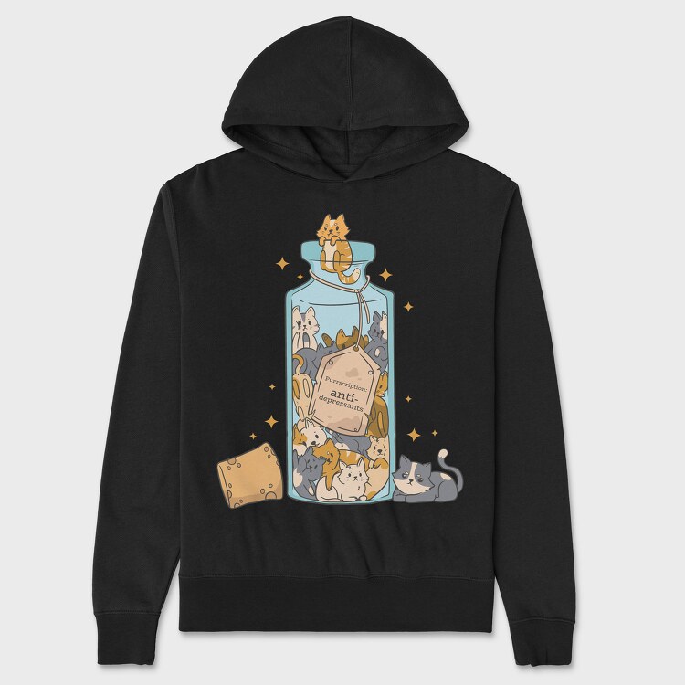 Antidepressants Cats, Unisex Men's Hoodie