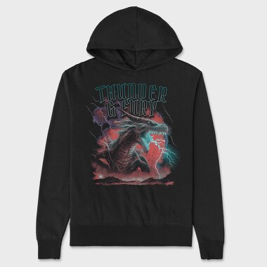 Thunder and Fury Dragon, Unisex Men's Hoodie