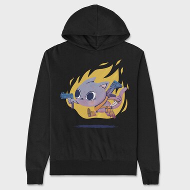 Armed Cute Cat, Unisex Men's Hoodie
