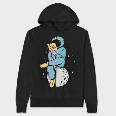 Astronaut Reading moon, Unisex Men's Hoodie