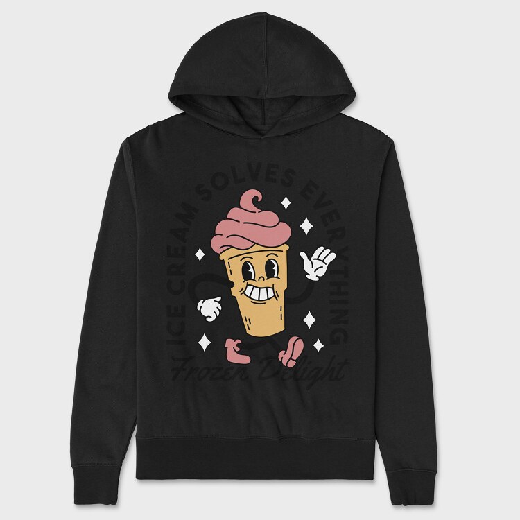 Ice Cream Solves Everything, Unisex Men's Hoodie