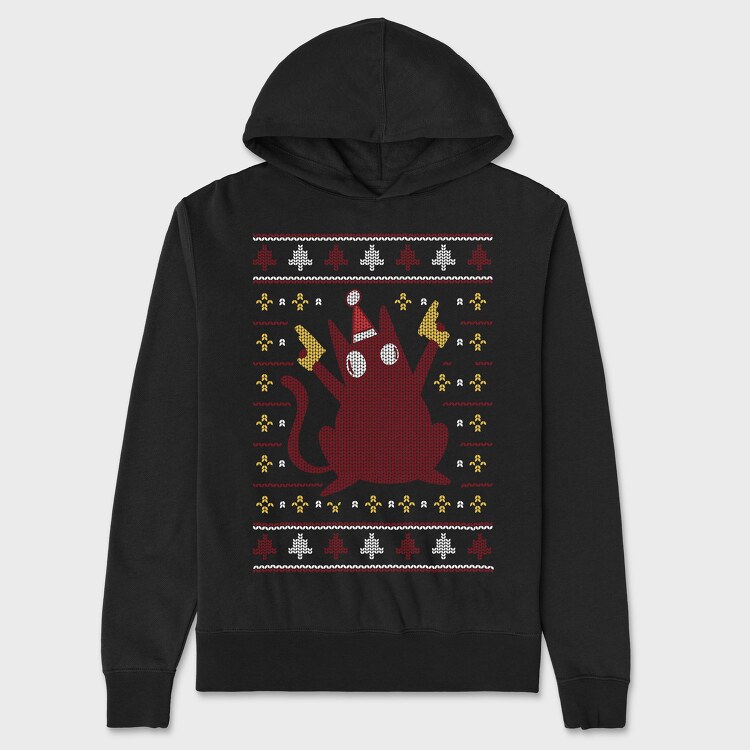 Ugly Sweater Cat, Unisex Men's Hoodie