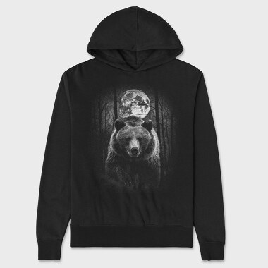 Forest Bear Moon, Unisex Men's Hoodie