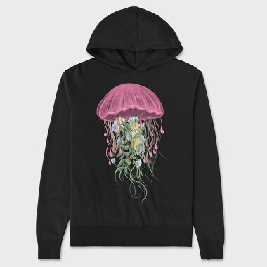 Jellyfish and Flowers, Unisex Men's Hoodie