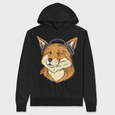 Fox Music Airphones, Unisex Men's Hoodie