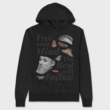 Free Your Mind the Rest Will Follow, Unisex Men's Hoodie
