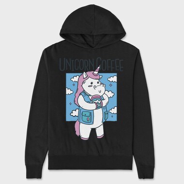 Unicorn Coffee, Unisex Men's Hoodie