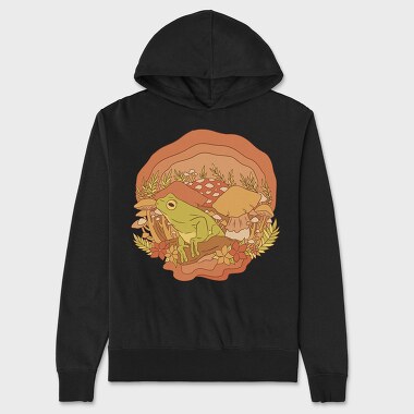 Frog and Mushrooms Vintage, Unisex Men's Hoodie