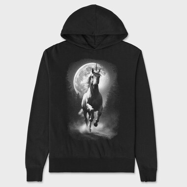 Unicorn Monochrome, Unisex Men's Hoodie