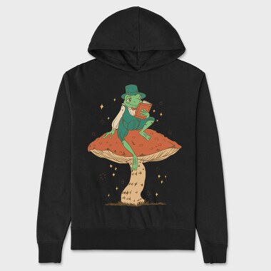 Frog Cottagecore Reading, Unisex Men's Hoodie