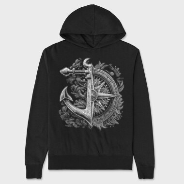 Compass Anchor, Unisex Men's Hoodie