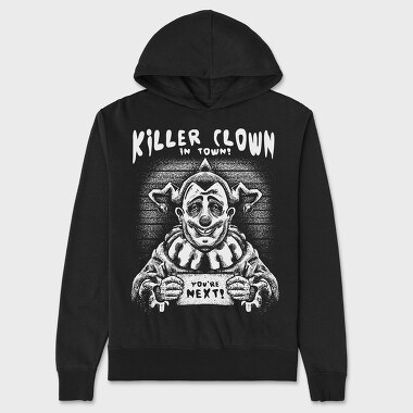 Killer Clown in Town, Unisex Men's Hoodie