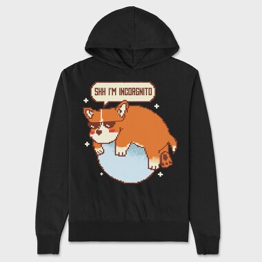 Corgi Dog Pixel, Unisex Men's Hoodie