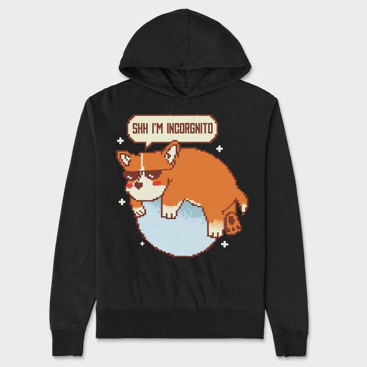 Corgi Dog Pixel, Унисекс Мъжко Суичър