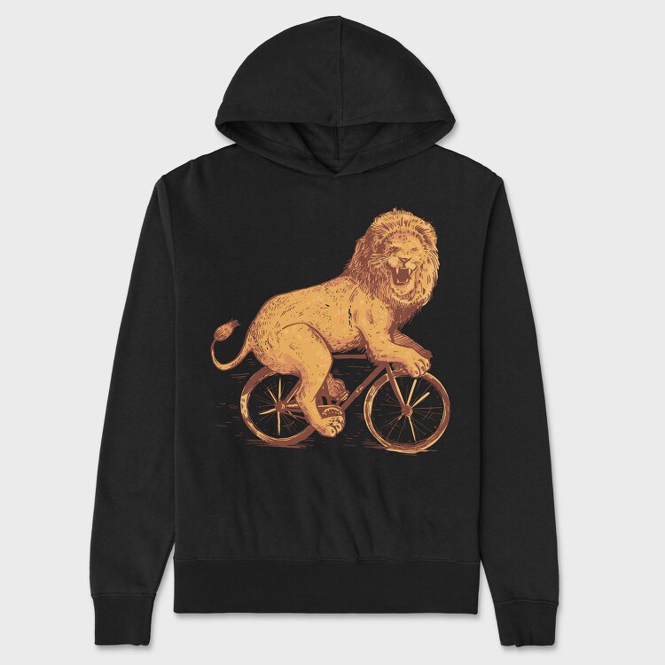 Bicicle Lion, Unisex Men's Hoodie