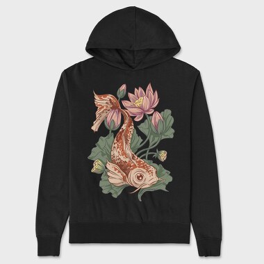 Koi Lotus, Unisex Men's Hoodie