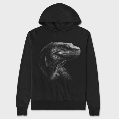Komodo Dragon Monochrome, Unisex Men's Hoodie