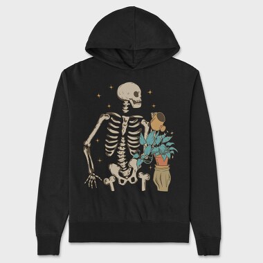 Skeleton Watering the Plant, Unisex Men's Hoodie
