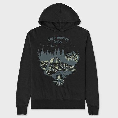 Cozy Winter Vibes Camping, Unisex Men's Hoodie
